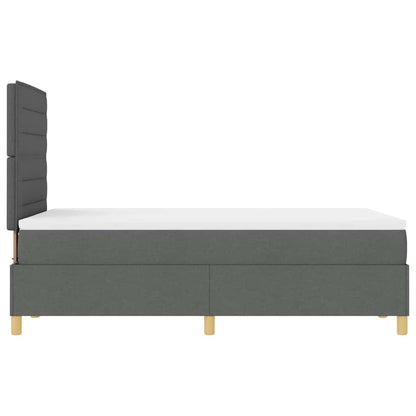 Boxspringbed met matras Donkergrijs 120 x 190 cm Stof