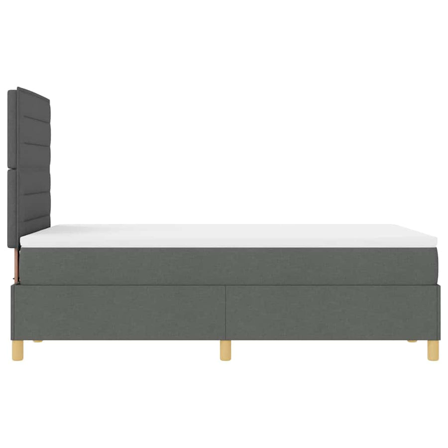 Boxspringbed met matras Donkergrijs 120 x 190 cm Stof