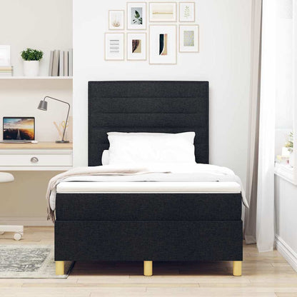 Boxspringbed met matras met hoofdeinde Zwart 120 x 190 cm Stof