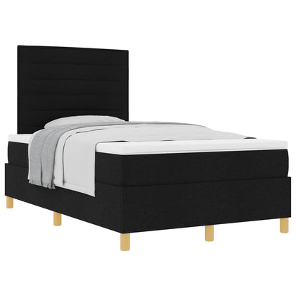 Boxspringbed met matras met hoofdeinde Zwart 120 x 190 cm Stof