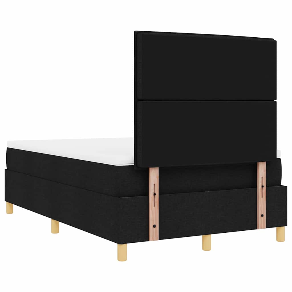 Boxspringbed met matras met hoofdeinde Zwart 120 x 190 cm Stof