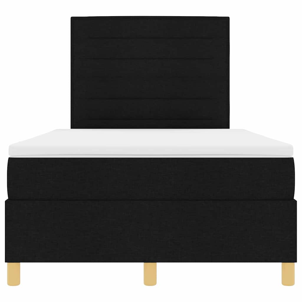 Boxspringbed met matras met hoofdeinde Zwart 120 x 190 cm Stof