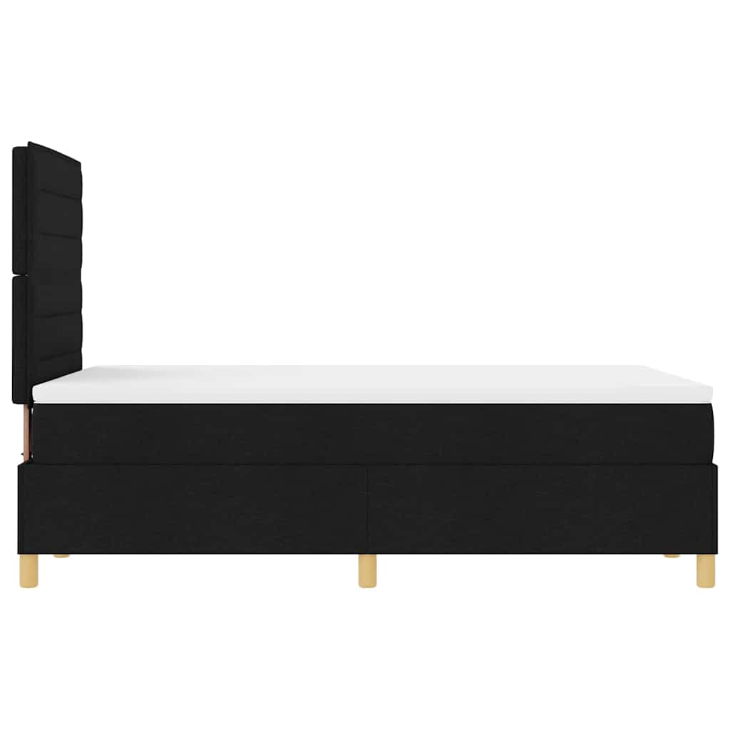 Boxspringbed met matras met hoofdeinde Zwart 120 x 190 cm Stof