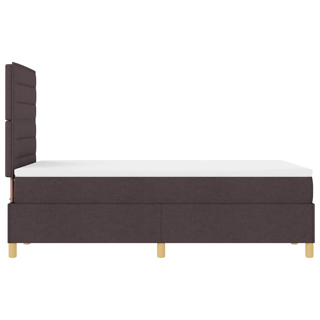 Boxspringbed met matras Donkerbruin 120 x 190 cm Stof