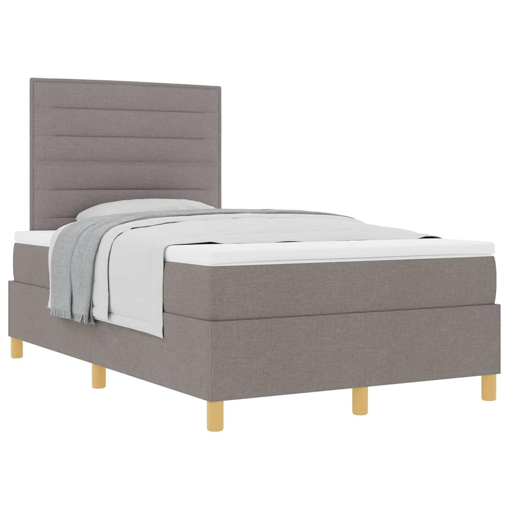 Boxspringbed met matras met hoofdeinde Taupe 120 x 190 cm Stof