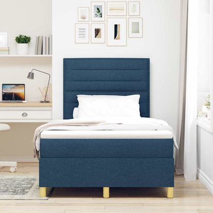 Boxspringbed met matras met hoofdeinde Blauw 120 x 190 cm Stof