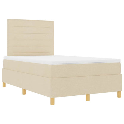 Boxspringbed met matras met hoofdeinde Crème 120 x 200 cm Stof