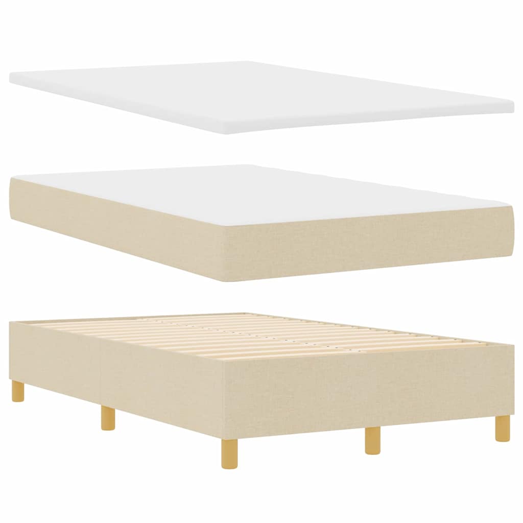Boxspringbed met matras met hoofdeinde Crème 120 x 200 cm Stof