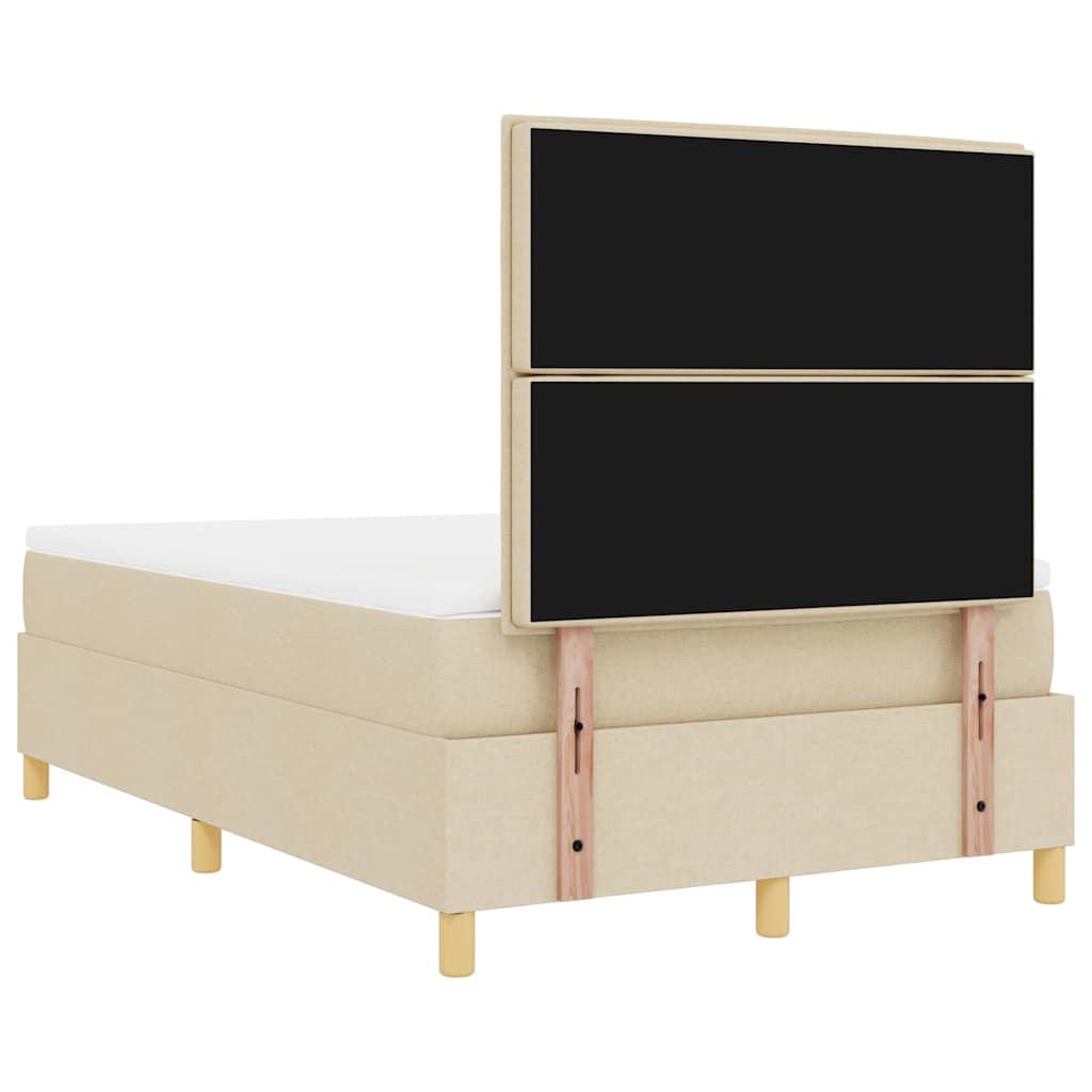 Boxspringbed met matras met hoofdeinde Crème 120 x 200 cm Stof