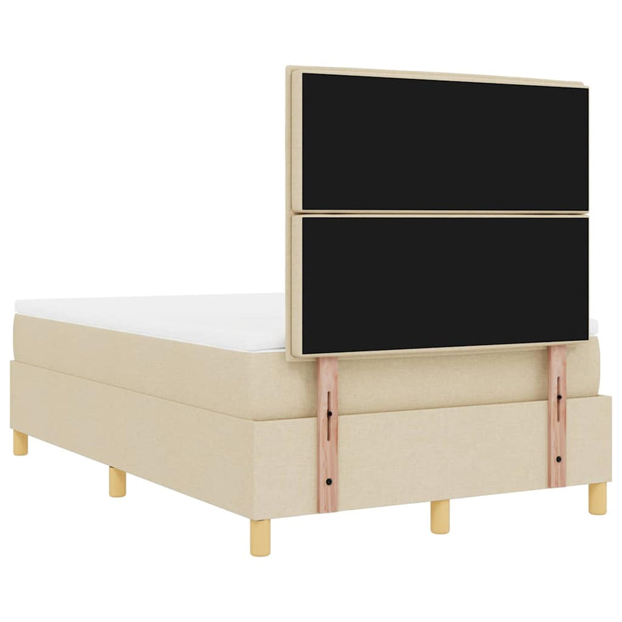 Boxspringbed met matras met hoofdeinde Crème 120 x 200 cm Stof