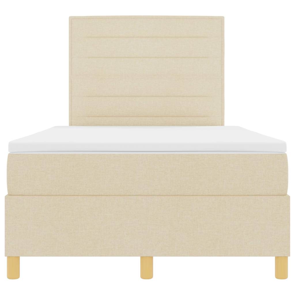 Boxspringbed met matras met hoofdeinde Crème 120 x 200 cm Stof
