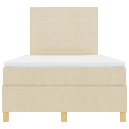 Boxspringbed met matras met hoofdeinde Crème 120 x 200 cm Stof