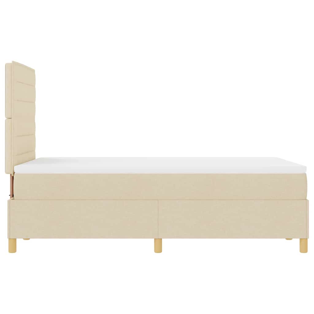 Boxspringbed met matras met hoofdeinde Crème 120 x 200 cm Stof