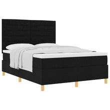 Boxspringbed met matras met hoofdeinde Zwart 140 x 190 cm Stof