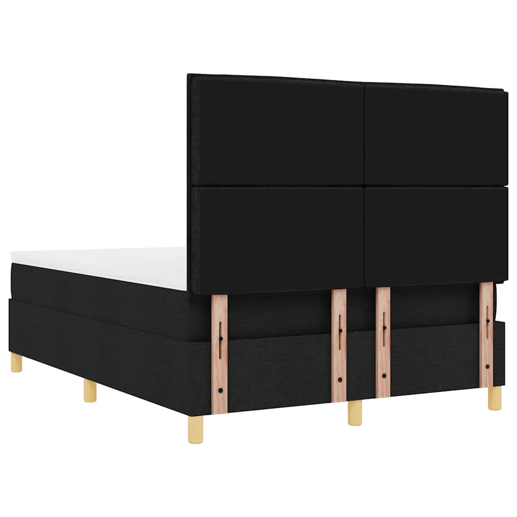 Boxspringbed met matras met hoofdeinde Zwart 140 x 190 cm Stof