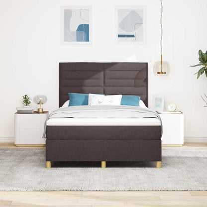 Boxspringbed met matras Donkerbruin 140 x 190 cm Stof