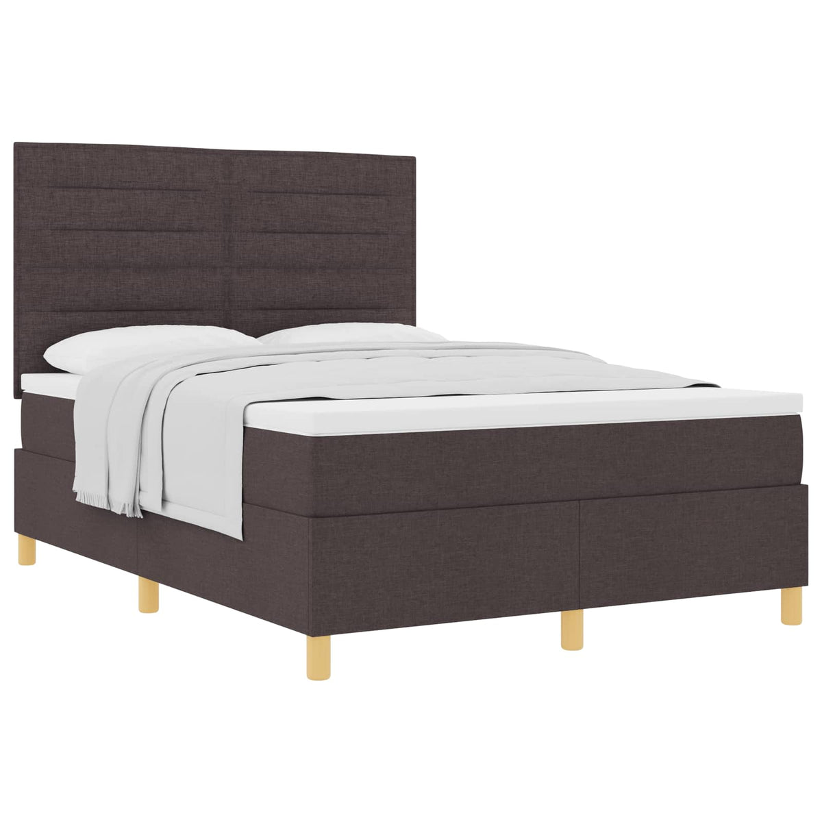 Boxspringbed met matras Donkerbruin 140 x 200 cm Stof