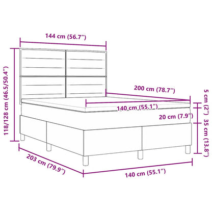 Boxspring bed met hoofdeinde Blauw 140 x 200 cm Stof