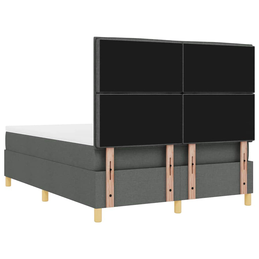 Boxspring bed met hoofdeinde Donkergrijs 160 x 200 cm Stof
