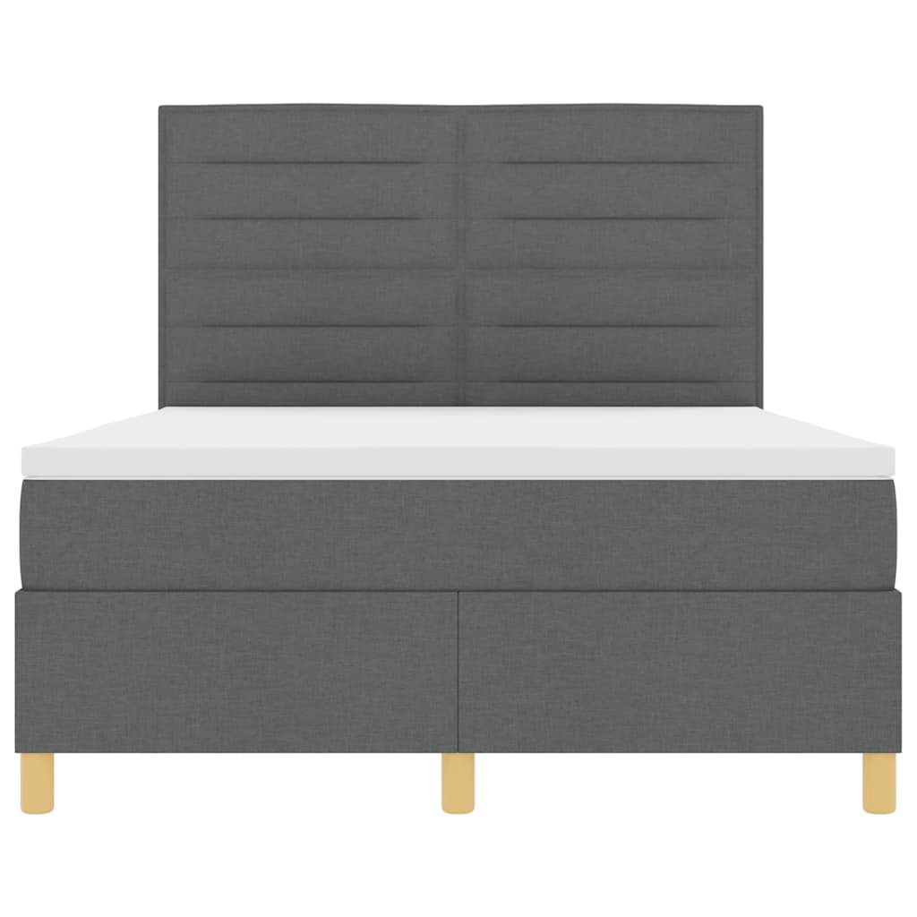 Boxspring bed met hoofdeinde Donkergrijs 160 x 200 cm Stof