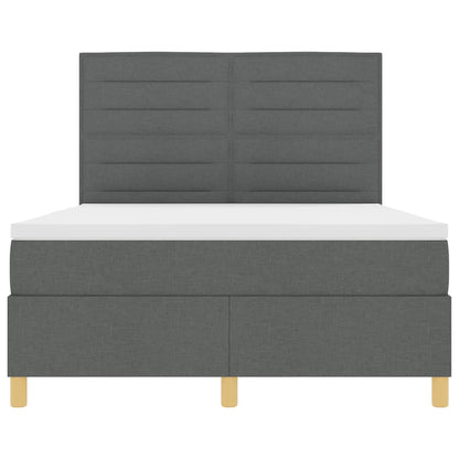 Boxspring bed met hoofdeinde Donkergrijs 160 x 200 cm Stof