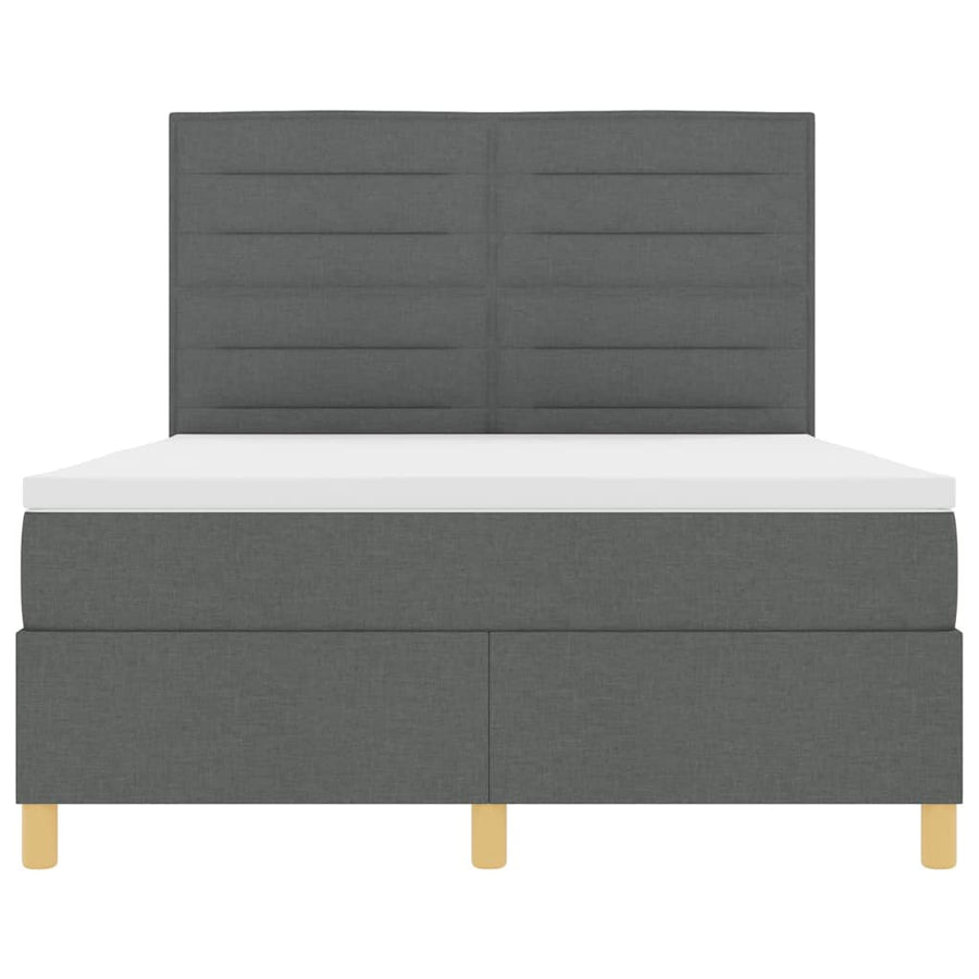 Boxspring bed met hoofdeinde Donkergrijs 160 x 200 cm Stof