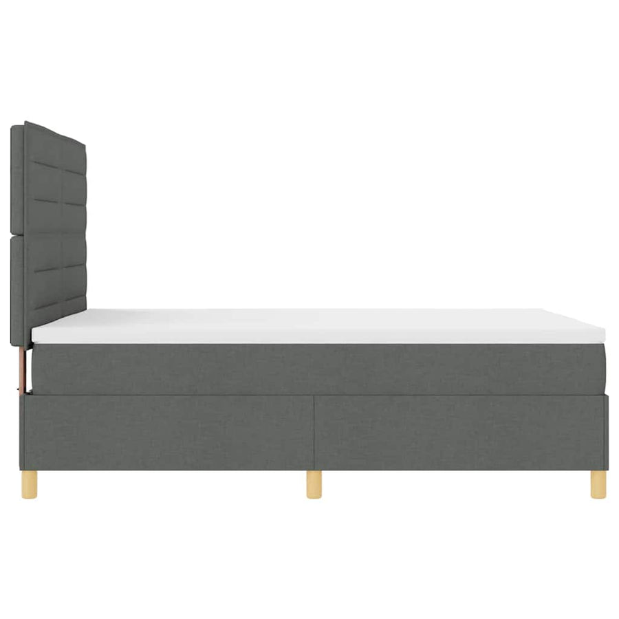 Boxspring bed met hoofdeinde Donkergrijs 160 x 200 cm Stof