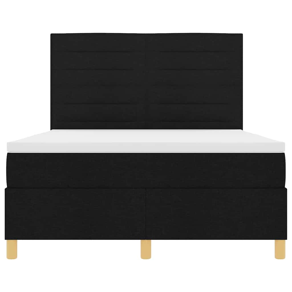 Boxspring bed met hoofdeinde Zwart 160 x 200 cm Stof