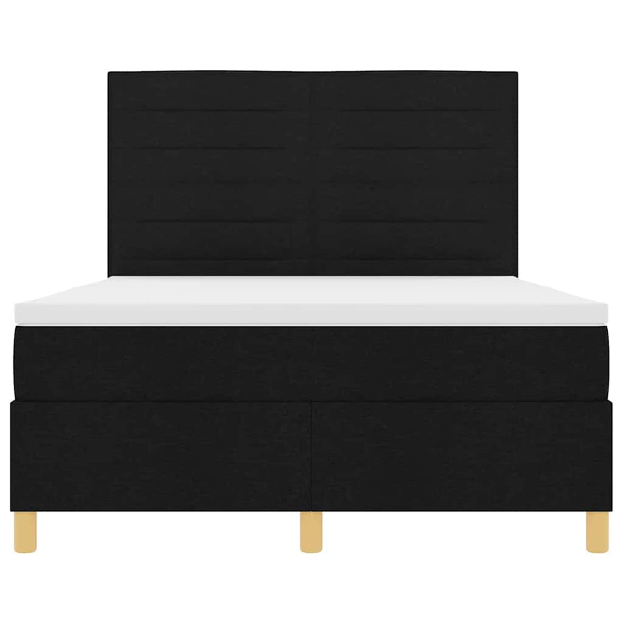 Boxspring bed met hoofdeinde Zwart 160 x 200 cm Stof