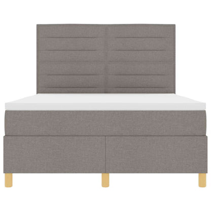 Boxspringbed met matras met hoofdeinde Taupe 160 x 200 cm Stof