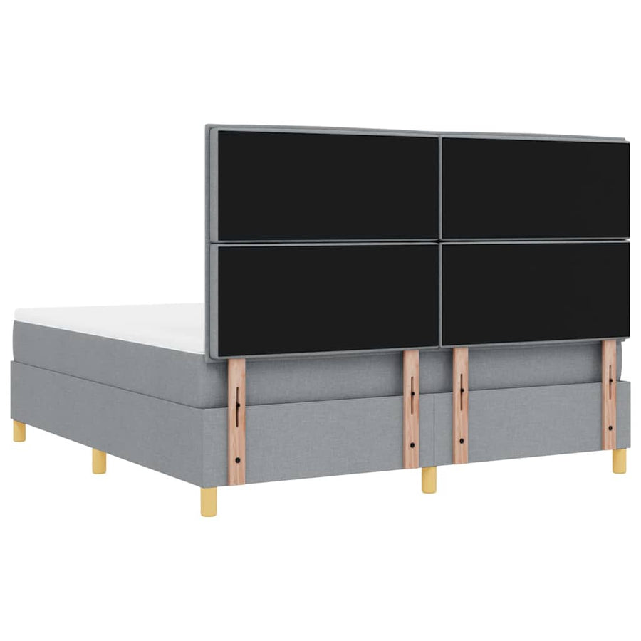 Boxspringbed met matras Lichtgrijs 180 x 200 cm Stof