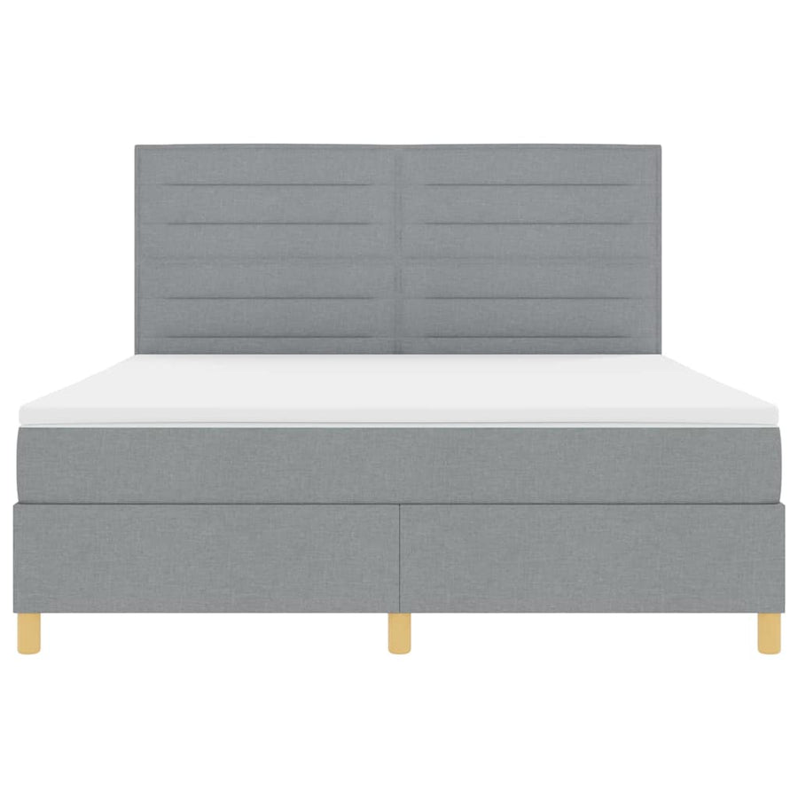Boxspringbed met matras Lichtgrijs 180 x 200 cm Stof