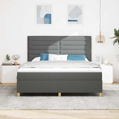 Boxspring bed met hoofdeinde Donkergrijs 180 x 200 cm Stof