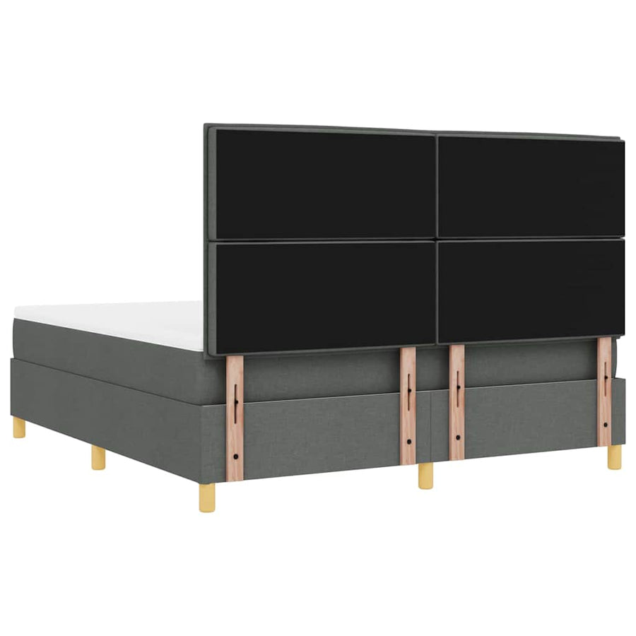 Boxspring bed met hoofdeinde Donkergrijs 180 x 200 cm Stof