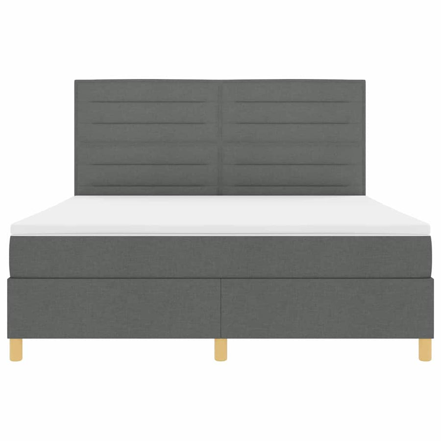 Boxspring bed met hoofdeinde Donkergrijs 180 x 200 cm Stof
