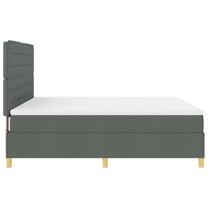 Boxspring bed met hoofdeinde Donkergrijs 180 x 200 cm Stof