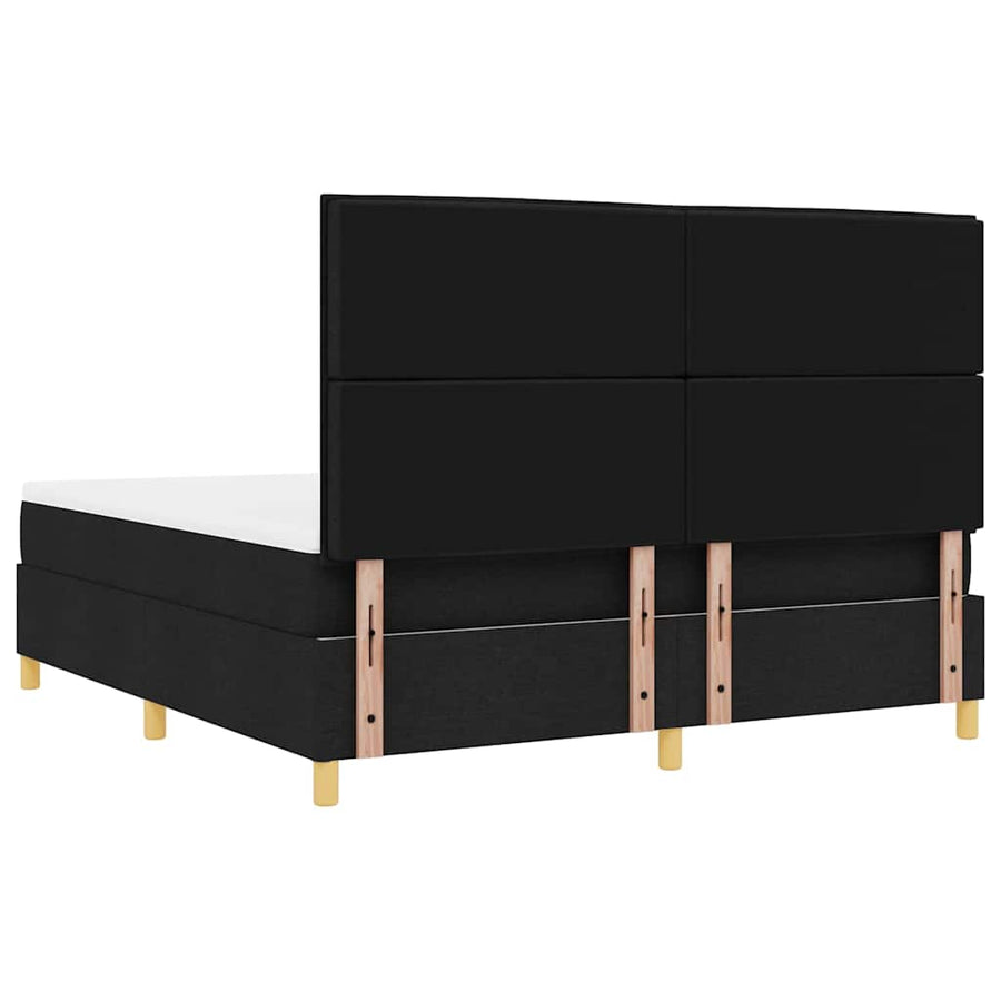 Boxspring bed met hoofdeinde Zwart 180 x 200 cm Stof