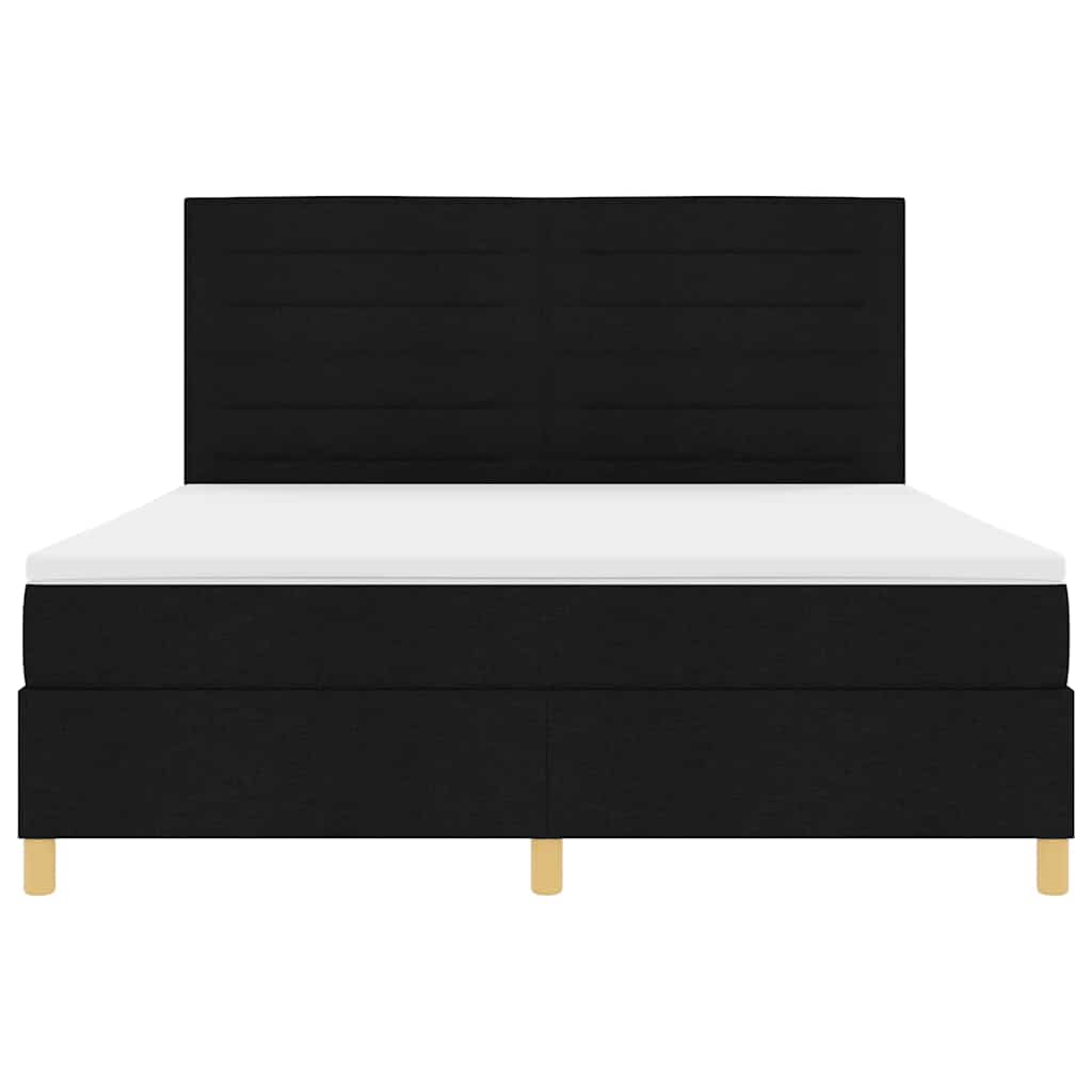 Boxspring bed met hoofdeinde Zwart 180 x 200 cm Stof