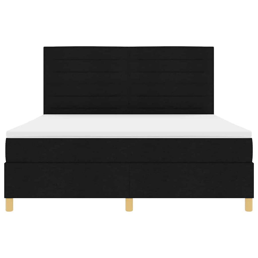Boxspring bed met hoofdeinde Zwart 180 x 200 cm Stof