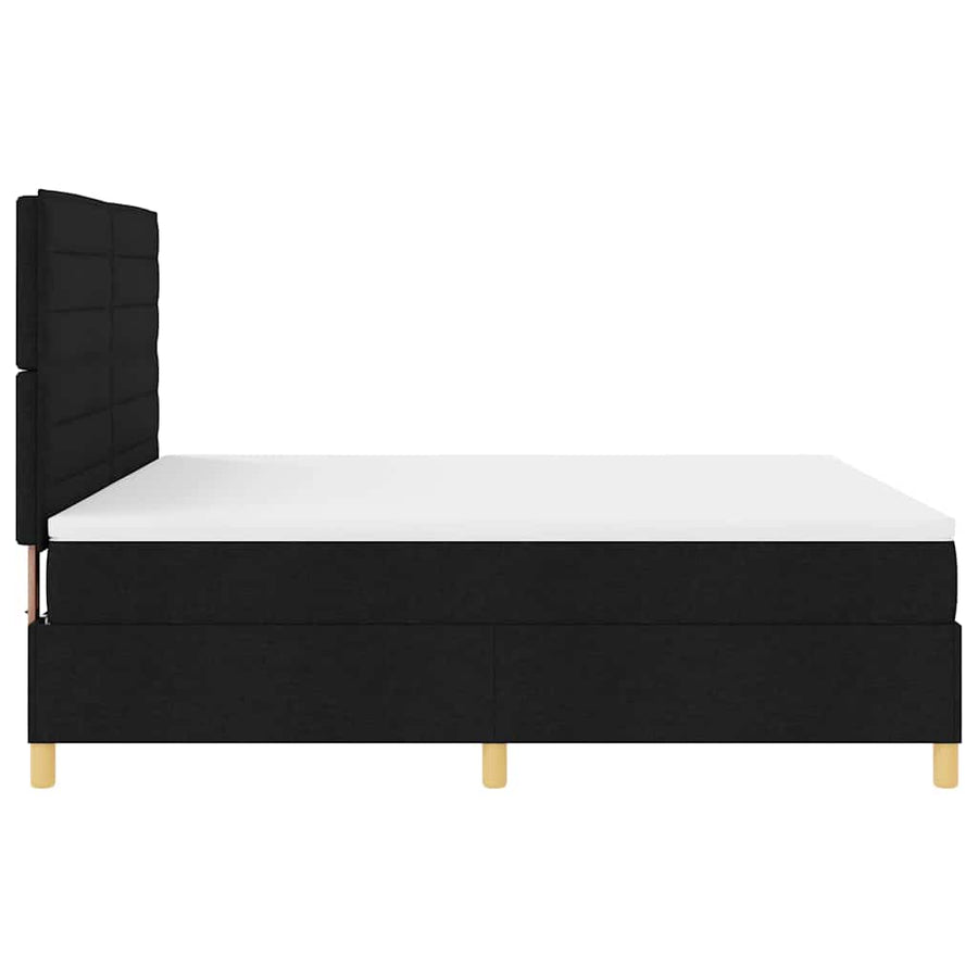 Boxspring bed met hoofdeinde Zwart 180 x 200 cm Stof