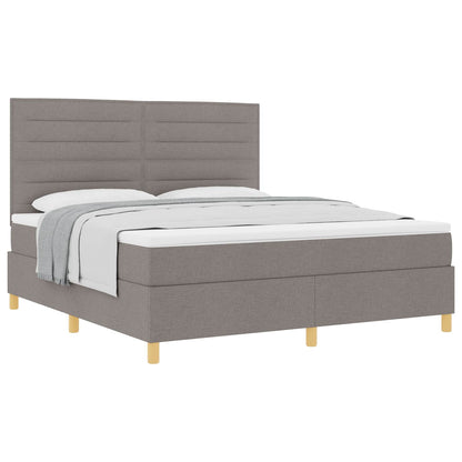 Boxspringbed met matras met hoofdeinde Taupe 180 x 200 cm Stof