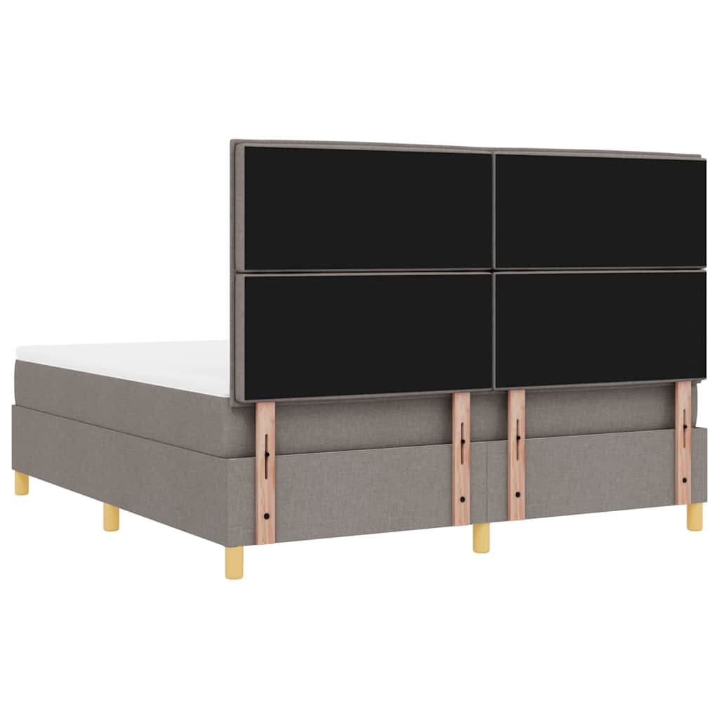 Boxspringbed met matras met hoofdeinde Taupe 180 x 200 cm Stof