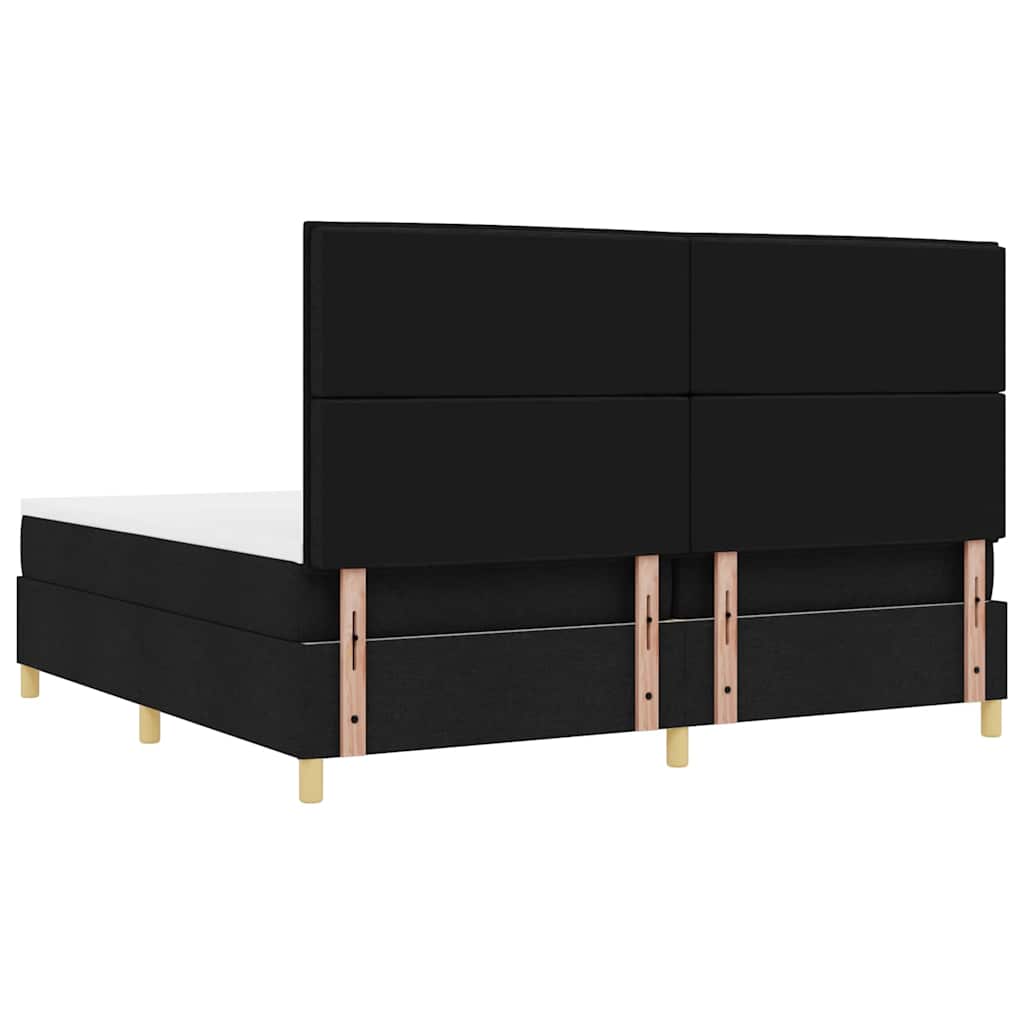 Boxspringbed met hoofdeinde Zwart 200 x 200 cm Stof