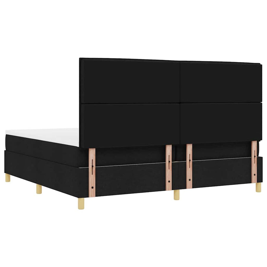 Boxspringbed met hoofdeinde Zwart 200 x 200 cm Stof