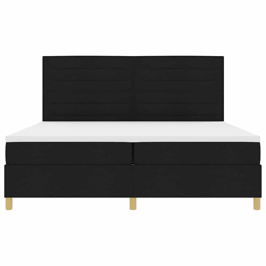 Boxspringbed met hoofdeinde Zwart 200 x 200 cm Stof