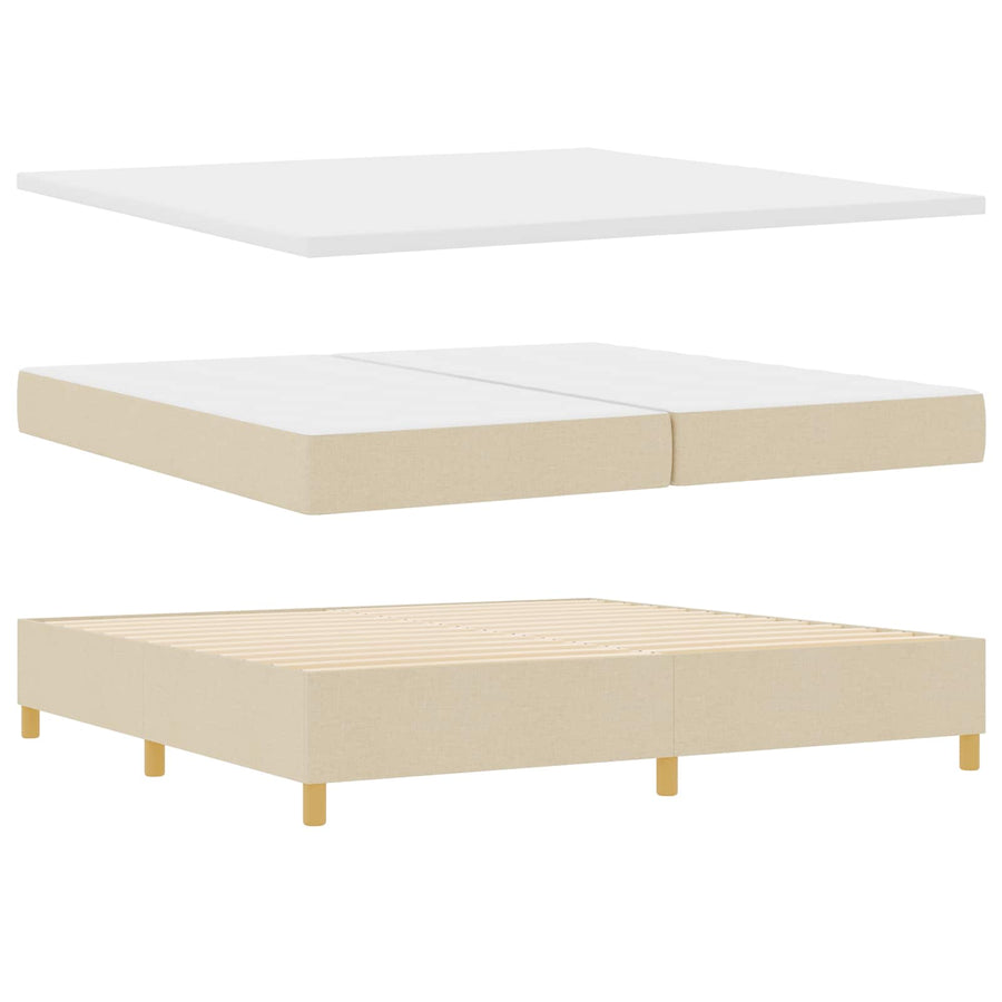 Boxspringbed met matras met hoofdeinde Crème 200 x 200 cm Stof