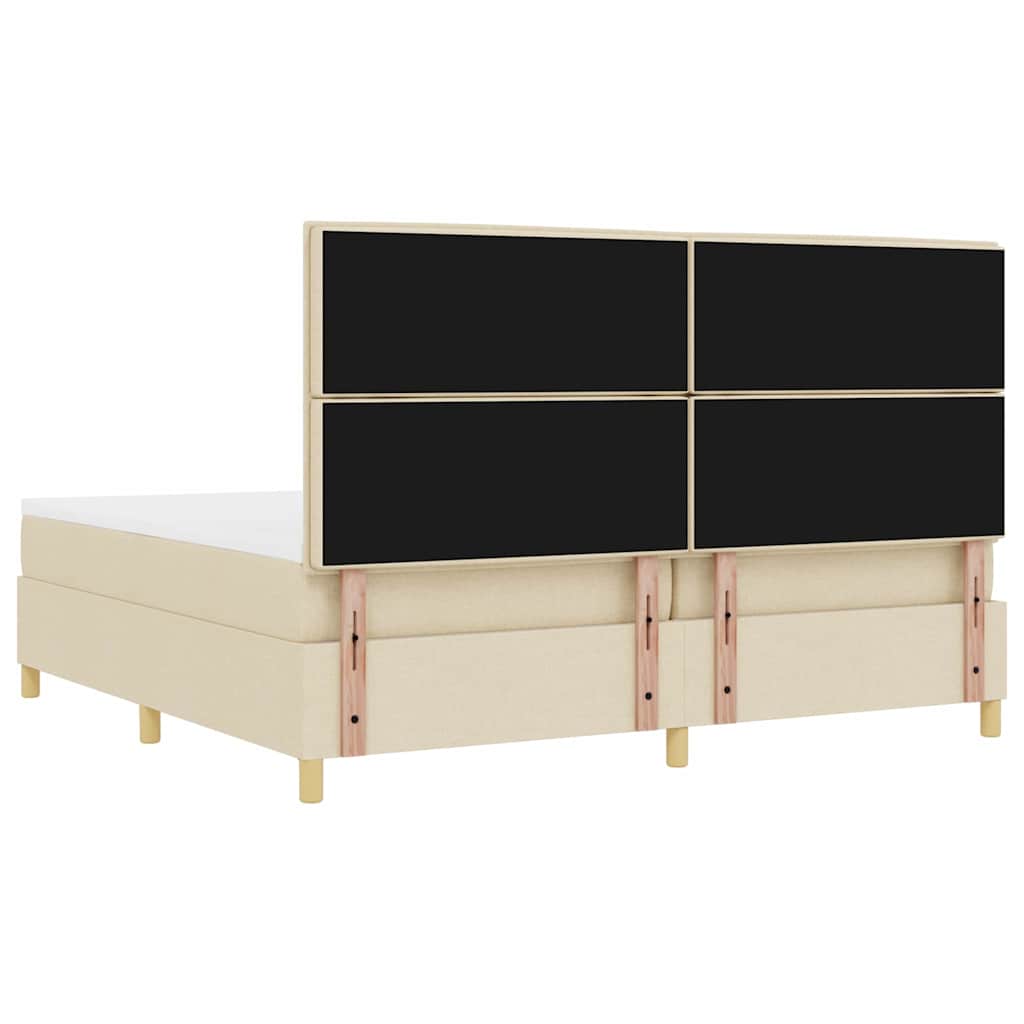 Boxspringbed met matras met hoofdeinde Crème 200 x 200 cm Stof