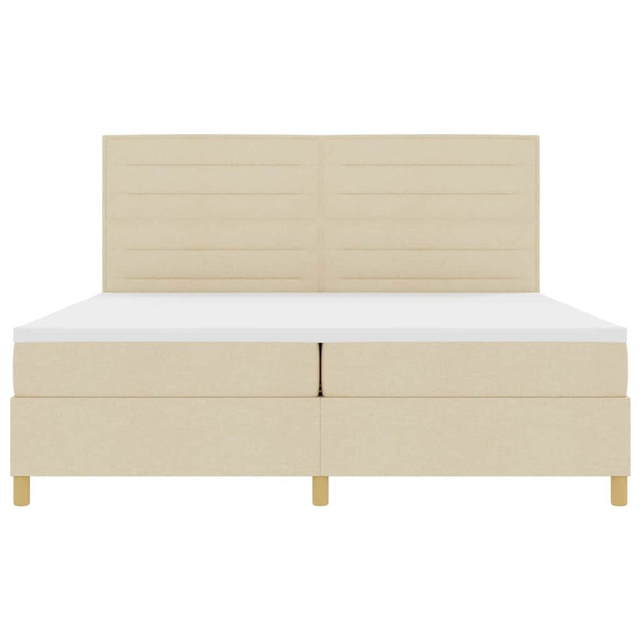 Boxspringbed met matras met hoofdeinde Crème 200 x 200 cm Stof