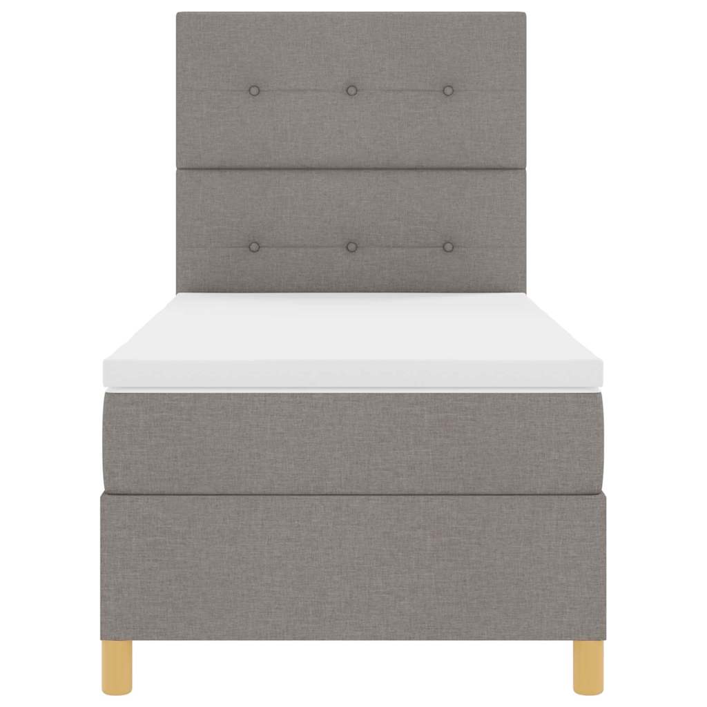 Boxspring bed met hoofdeinde Taupe 80 x 200 cm Stof
