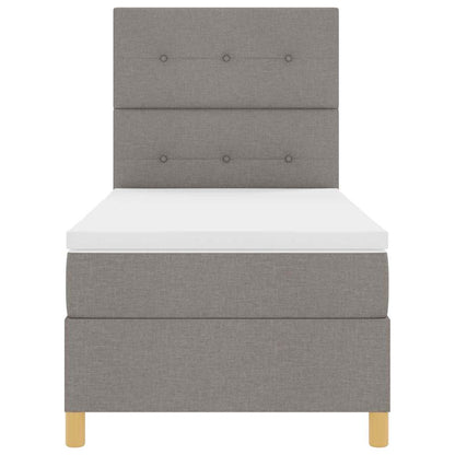 Boxspring bed met hoofdeinde Taupe 80 x 200 cm Stof